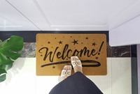 Tapis de bienvenue en fibre de coco antidérapant pour intérieur et extérieur, imitation coco