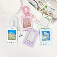 Держатель для фотокарточек с брелоком, спиральный ремешок на запястье, милый чехол для ID-карт, футляр для фотографий, держатель для бейджей