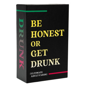 Versión en Inglés: Sé HONESTO o BEBERÁS. Juego de Mesa Informal para Fiestas con Tarjetas de Papel Personalizables. - Product Image 1