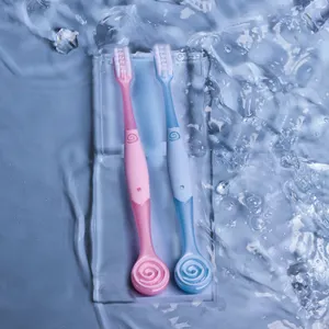 تصميم جديد على شكل U فرشاة أسنان شعيرية لتقويم الأسنان فرشاة أسنان بلاستيكية للبالغين مع كاشط اللسان