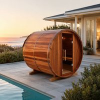 Luxe Jardin Arrière-Cour Cèdre Rouge Canadien Panoramique Verre 2 4 Personnes Bois Infrarouge Lointai Villa Extérieur Cube Sauna