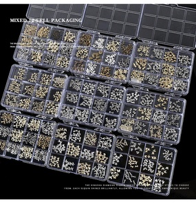 120 pièces / 1 boîte – Patchs d'<span class=keywords><strong>ongles</strong></span> en croix vintage foncés style Y2K, en alliage métallique avancé, décorations 3D en croix or et argent - Product Image 5