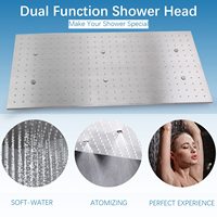 Système de douche thermostatique effet pluie en nickel brossé, corps en laiton céramique, jets doux, douchette à main et pluie supérieure pour hôtels et villas