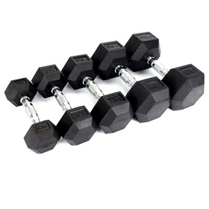 Powerman-<span class=keywords><strong>Mancuernas</strong></span> de goma de hierro fundido para gimnasio, <span class=keywords><strong>Mancuernas</strong></span> hexagonales para entrenamiento de fuerza física, 20kg, 40kg, 45 libras, venta al por mayor - Product Image 2