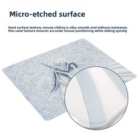 Tapis de souris en verre pour jeux, tapis de souris Esports style CSGO, verre trempé micro-gravé, finition sable fin, surface dure, contrôle de précision