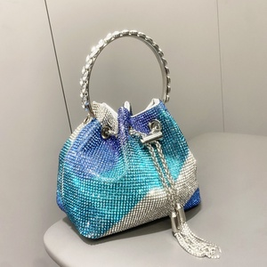 Diamonds Tassel Evening Clutch Bag Women Party <b>Purse</b> Versatile Bags Shiny Crystal Rhinestone Bucket Bag - Product Image 1