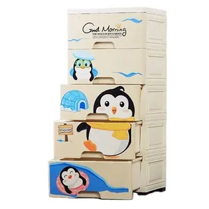 lovely cartoon 5layer beige plastic keyway stacking storage drawers cabinet for baby clothes storage cupboards