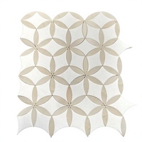 Mosaïque de marbre blanc et beige à motifs floraux pour la décoration intérieure des murs et sols de la salle de bain, de la chambre, de l'hôtel, de la villa