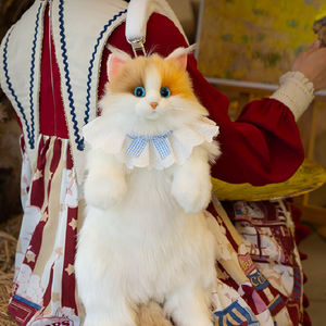 Zaino Giocattolo a Forma di Gatto in Peluche Morbido Simulato DUPAN, Fatto a Mano, Carino, Portatile, Antistress, Realistico - Product Image 2