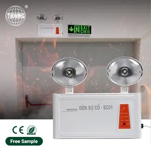 Hot Sale Indoor Hotel Adjustable Wall Mounted Rechargeable Led Emergency Double Heads Spot Lamp