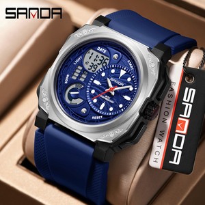 SANDA 5101 นาฬิกาดิจิตอลหน้าปัดสี่เหลี่ยม, นาฬิกาข้อมือสำหรับเล่นกีฬาธุรกิจอเนกประสงค์กันน้ำพร้อมโครโนกราฟและเรืองแสง - Product Image 1