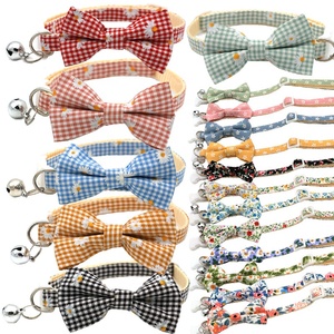 Collares de lujo personalizados para perros pequeños lazos florales lindos collares para perros y gatos - Product Image 2
