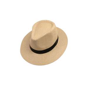 Sombrero de Paja Panamá Natural para Hombre, Estilo Casual, con Cinta de Color Sólido, para Playa, Verano, Moda, Venta al Por Mayor - Product Image 5