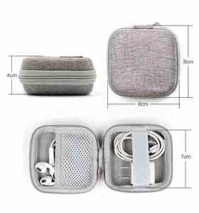 Étui de rangement portable pour écouteurs filaires, personnalisé, en EVA rigide, étanche, antichoc, anti-poussière, avec doublure en PU et velours, fermeture éclair - Product Image 1