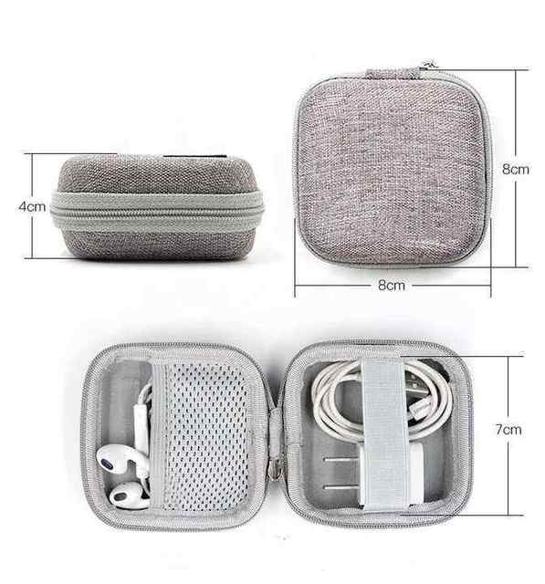 Custom Hard Shell EVA Waterproof Shockproof Dustproof PU+Velvet Lining Portable Zipper Headphone Storage Case Customizable