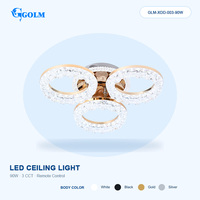 Lampu Plafon Bulat Modern 90W SMD2835 Basis Besi PS Remote Control 3000K 4000K 6000K CRI80 Sinar Lebar Warna Emas