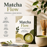 Poudre de matcha de qualité cérémonielle OEM pour latte |   Matcha Flow |   Matcha Premium avec des ingrédients fonctionnels |   Base de Latte Crémeuse
