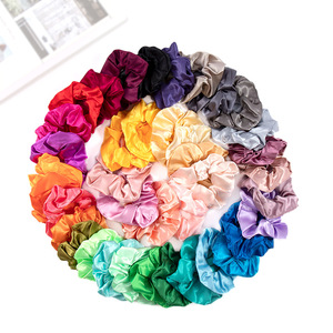 Groothandel Goedkope Zwarte Satijn <span class=keywords><strong>Scrunchie</strong></span> Haar Scrunchies Kids Zijde Haar Scrunchies Voor Dik Haar - Product Image 1