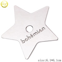Grandes étiquettes de chaîne personnalisées avec logo étoile couleur argent matériel de sac à main plaque d'étiquette volante en métal pour l'artisanat du cuir