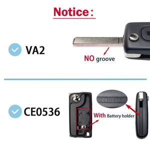 Clé de voiture à distance à <span class=keywords><strong>2</strong></span> boutons 433 MHz avec puce électronique ID46 PCF7961 pour Peugeot 207 307 308 407 - Product Image 3