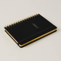 Carnet de luxe élégant en tissu noir avec bords dorés, journal multifonctionnel pour la prise de notes et les cadeaux