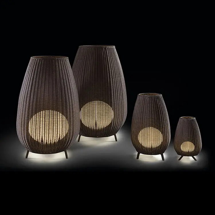 Luci nordiche da giardino di design luci solari da esterno a led elettriche impermeabili a energia solare da giardino rattan