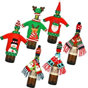 HB-5537 bouteille <span class=keywords><strong>de</strong></span> noël couvre pull <span class=keywords><strong>moche</strong></span> couverture <span class=keywords><strong>de</strong></span> vin écharpe chapeau pour décorations <span class=keywords><strong>de</strong></span> table <span class=keywords><strong>de</strong></span> fête <span class=keywords><strong>de</strong></span> noël - Product Image 3