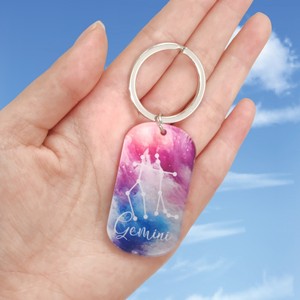 Portachiavi personalizzato in acciaio inossidabile 12 costellazione stampato UV segno zodiacale in metallo portachiavi - Product Image 4
