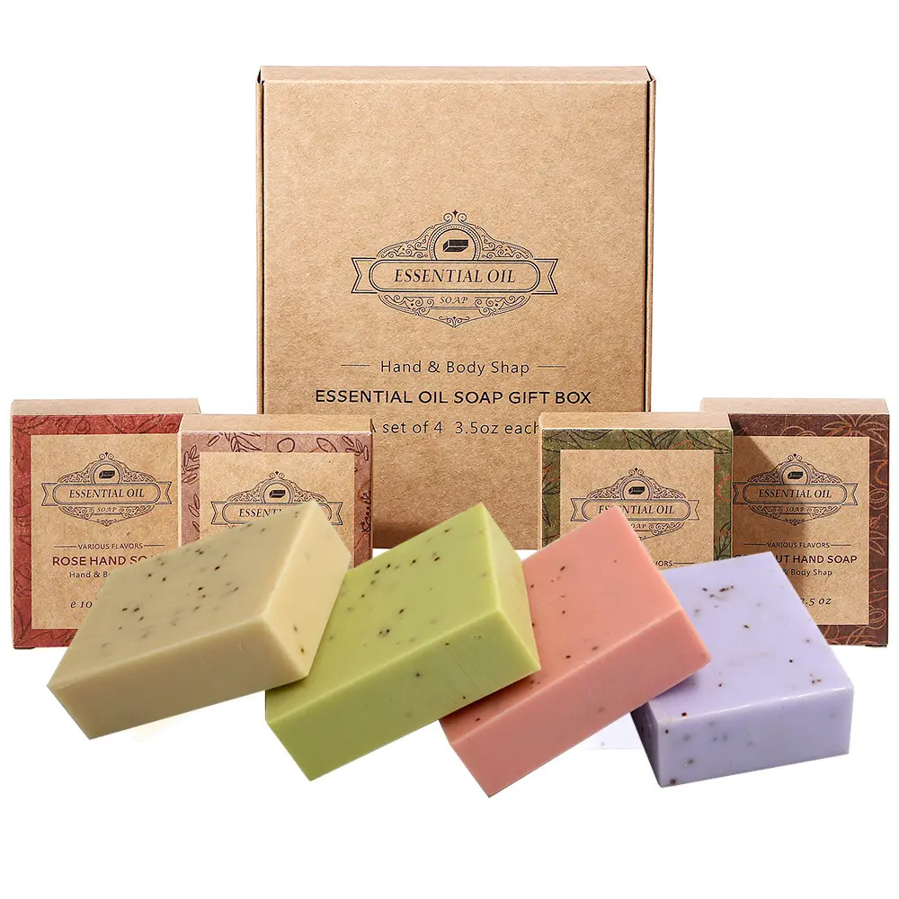 Private Label Vegan naturale pelle secca saponi fatti a mano con alghe organico Scrub corpo Bar sapone