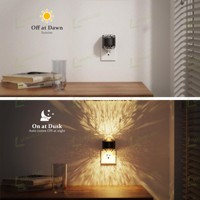 Veilleuse moderne LOHAS avec projecteur d'étoiles LED, lumière blanche chaude, intensité réglable, contrôle par capteur pour chambre et salon