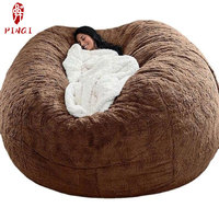 Promotion Fauteuil pouf inclinable en tissu EPP, grand canapé-lit rond, grand canapé, fauteuils poufs géants