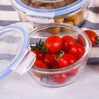 Dikwandige glazen lunchbox van sodakalkglas, voedselbox voor school, hoge kwaliteit, transparant, aangepaste logo's mogelijk