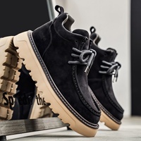 Bottes de travail mi-mollet pour hommes, style britannique, pour l'extérieur, bonne adhérence, hydrofuges, respirantes, bottes tendance pour jeunes