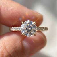 Bague SMOR09 classique à quatre griffes, 1 carat, en moissanite, en argent sterling 925, bijoux en moissanite pour femmes, taille 6-10