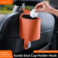 Nouveau crochet de dossier de siège auto 3.0 multifonctionnel avec porte-gobelet arrière et boîte de rangement intégrée pour voiture, organisateur de dossier en matériau Cortex