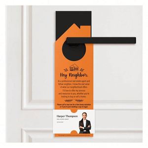 Stampa Personalizzata di Volantini Pubblicitari Bifacciali per Agenzie Immobiliari - Cartelli da Appendere alla Porta 'Hey Neighbor' - Product Image 4