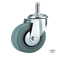 Guangdong Fabricant AUGUS Gris PVC Chariot Roulette 100mm Cadre Métallique Chariot Étagère Plateau Pivotant Léger Chariot Roue
