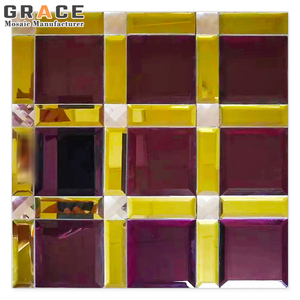 Bạc Tấm Gương Tường Gạch <span class=keywords><strong>Mosaic</strong></span> Thủy Tinh Nghệ Thuật Trang Trí Nội Thất Lăng Kính Lồi Backsplash Sàn Khảm - Product Image 5