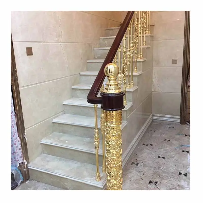 Pasamanos dorado de alta calidad para escaleras, barandilla de acero inoxidable para balcón