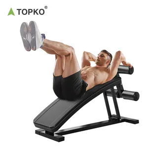 Topko - Equipamento de ginástica dobrável para uso doméstico, haltere de metal ajustável, banco com função de flexão abdominal inclinada para academia