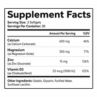 Complément alimentaire Calcium Magnésium Zinc D3 de qualité professionnelle, fabrication OEM, marque privée, étiquette blanche, soutien quotidien à la vitalité, fabrication professionnelle