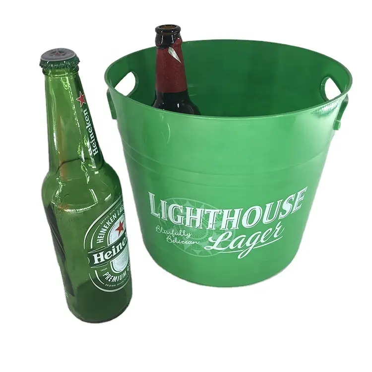 Benutzer definierte Logo drucken hohe Werbe bar Geschenke Wein Bier Kunststoff Eis kübel