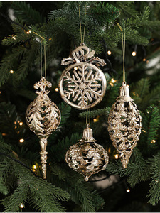 Set di Decorazioni Natalizie in Argento, Forme Traforate Assortite, Ornamenti Pendenti per Albero di <span class=keywords><strong>Natale</strong></span>, Decorazioni Festive - Product Image 5