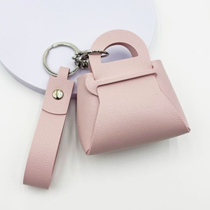 Monedero Pequeño de Cuero PU Estilo Ins, Color Caramelo, Bonito y Moderno, con Llavero, Unisex, Mini Cartera, Bolsa para Monedas, B-3980 - Product Image 5