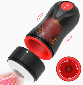 Realistiche mannelijke masturbatie cup met roterende stotende functies, vibratie, zuigkracht, batterij aangedreven, seksspeeltjes voor mannen, groothandel - Product Image 1