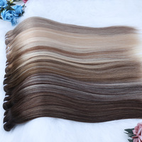 Extensions de cheveux humains russes vierges à 100 % Genius, double épaisseur, coupées et teintes, styles Yaki Straight et Fumi