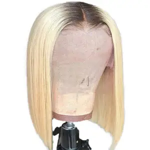 Hot Selling Blonde Kleur 1B 613 Lace Front Pruik Menselijk Haar Korte Bob Ombre Pruik