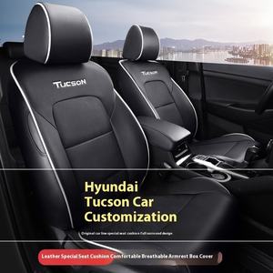 Funda de cojín de asiento de coche compatible con todas las estaciones de cuero transpirable especial para <span class=keywords><strong>Hyundai</strong></span> <span class=keywords><strong>Tucson</strong></span> - Product Image 3