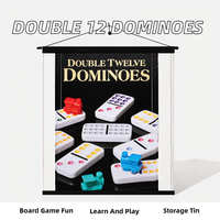 Jeu de dominos éducatifs en plastique Double 12 de Spin Master Games, boîte de rangement, jeux de société familiaux pour 2 à 6 joueurs, à partir de 8 ans, divertissement
