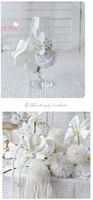 Europäische Rosa Champagner Seiden-Kallus-Lilien-Orchideen Künstliche Blumenkugel Hochzeitstisch-Dekorationen Party Quinceañera Dekorationen